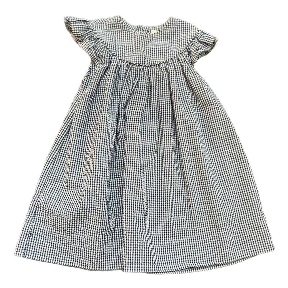 VTG Petit Ami Navy Gingham Ruffle Dress‎ - 24m